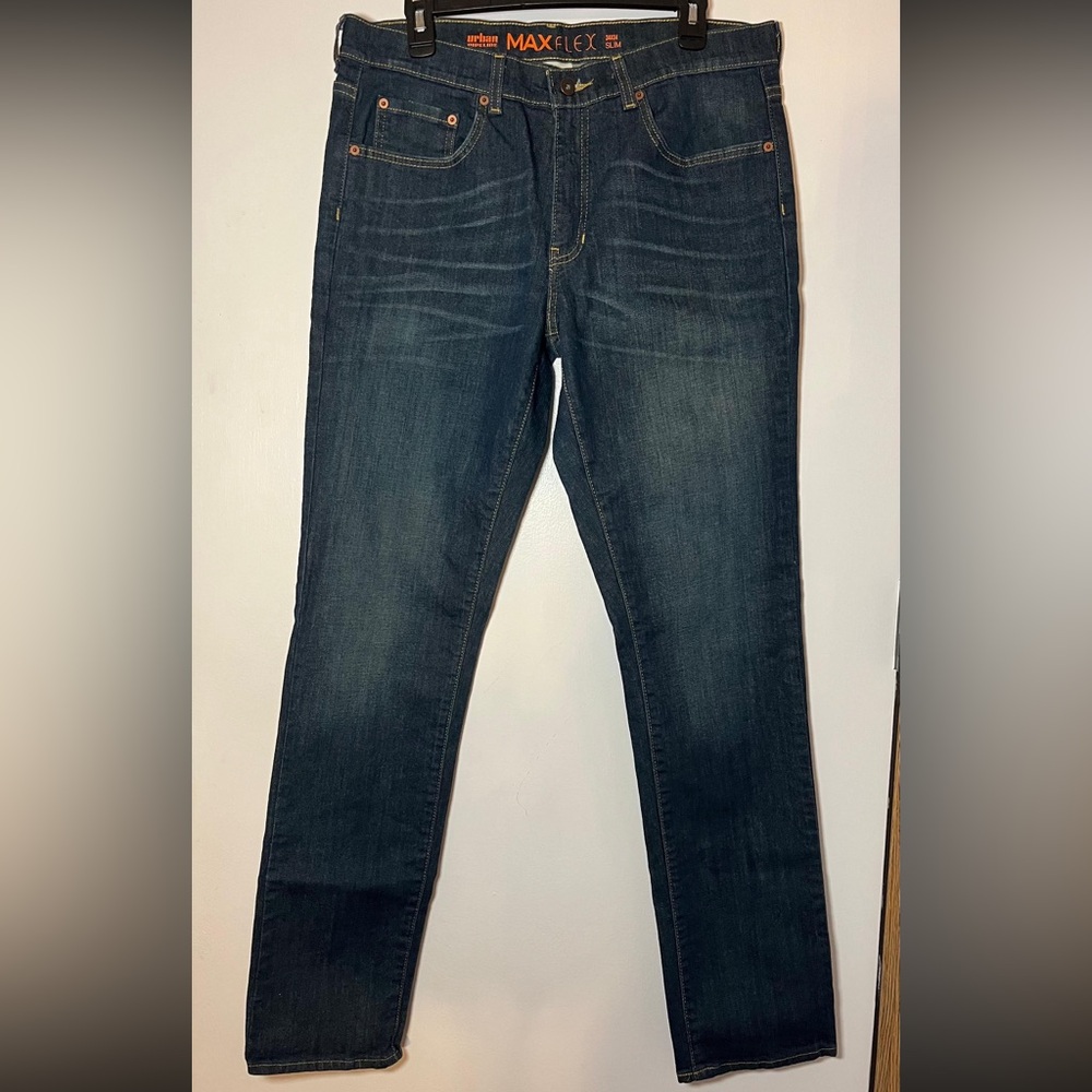 Urban pipeline men’s max flex slim jeans dark wash blue 34/34